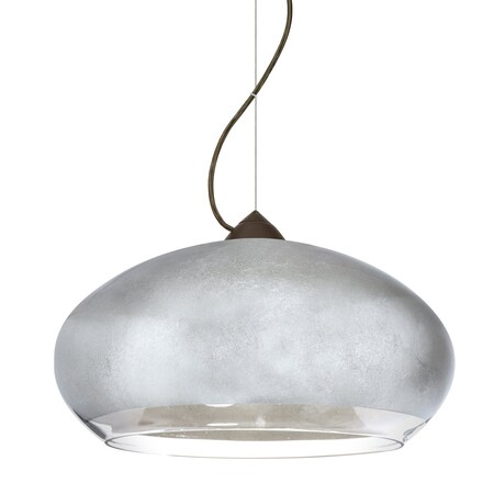 Besa Lighting Brio 14 Cord Pendant, Silver Foil, Bronze Finish, 1x75W Incandescent 1KX-4345SF-BR